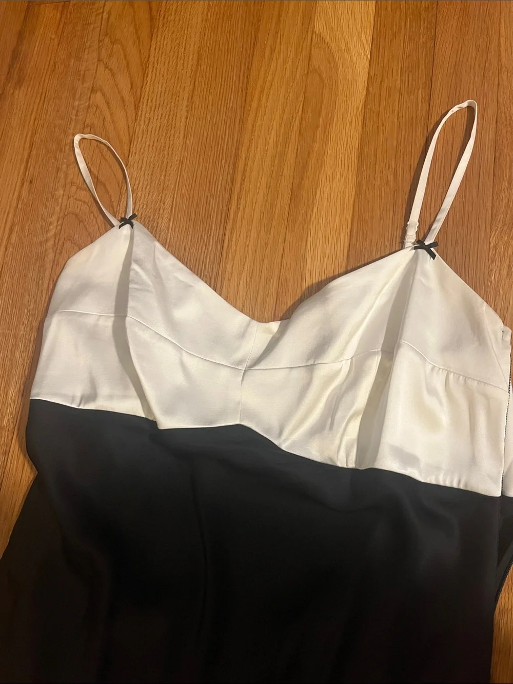 Abercrombie & Fitch Black Slip Maxi Dress with White Bodice